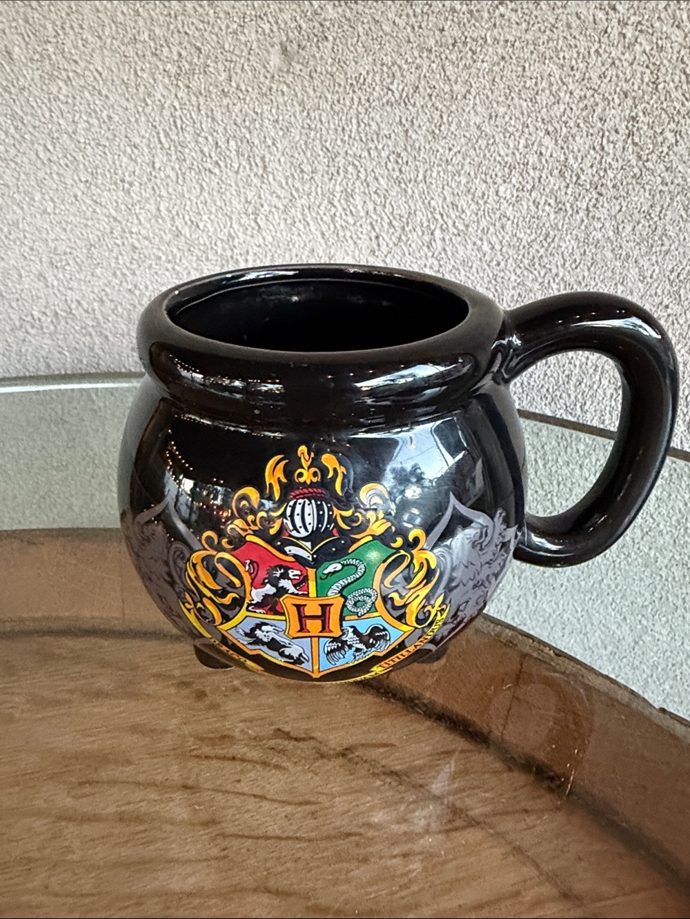 Warner Bros. Black Hogwarts Crest Ceramic Mug
